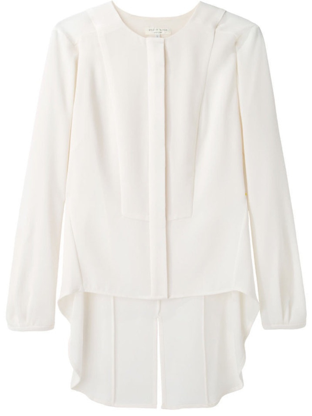 Rag & Bone New York long-sleeve blouse w concealed placket In cream/ivory, Small